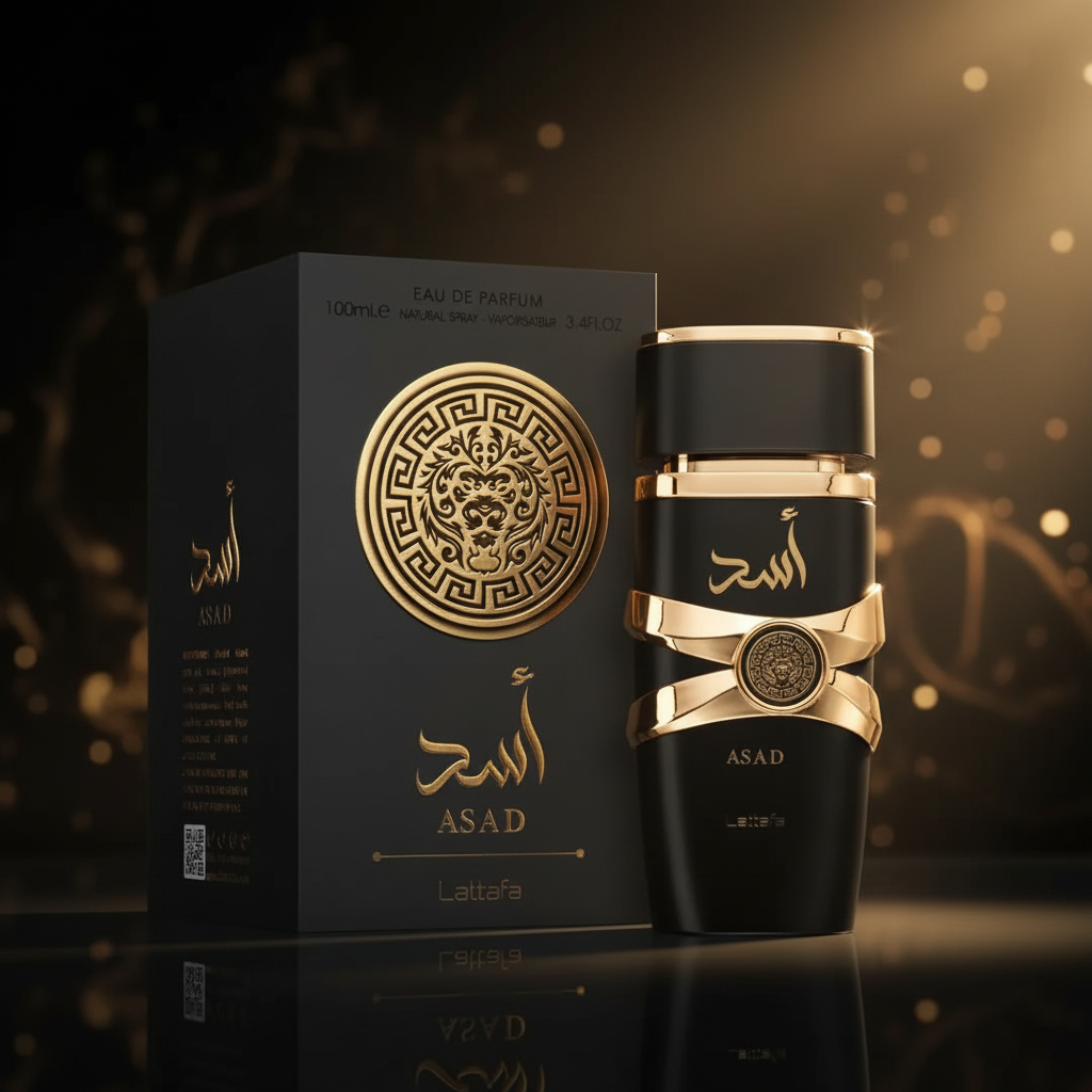Lattafa Asad – Soft Dark Gold Render