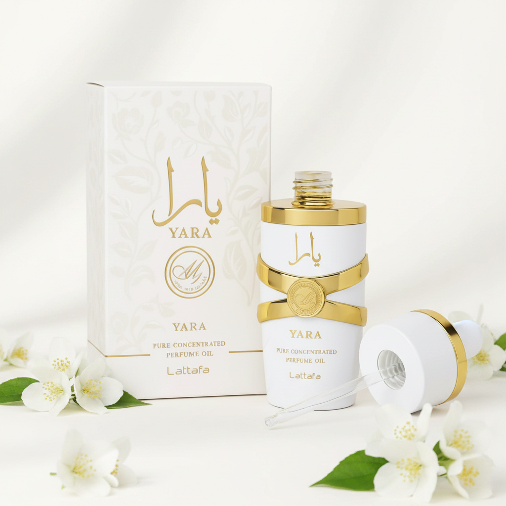 Lattafa Yara – Soft White & Gold Render